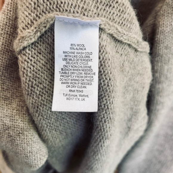 Kenar Wool Alpaca Hooded Tan Cardigan Sweater Button Closure Knit Cardigan L - Picture 13 of 14